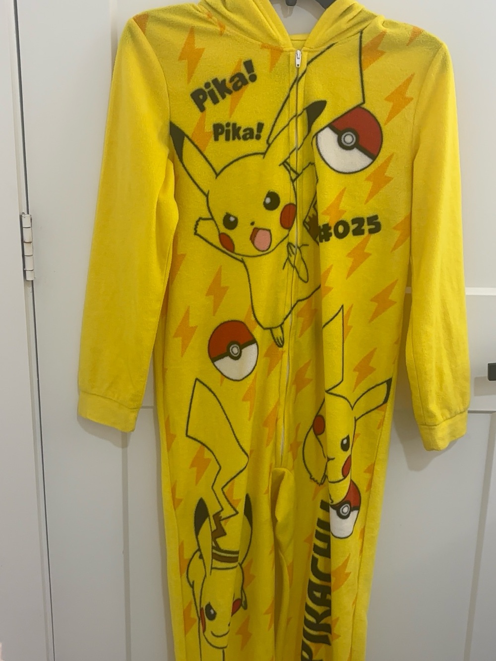 Pikachu Yellow Onesie Jumpsuit with Hood
